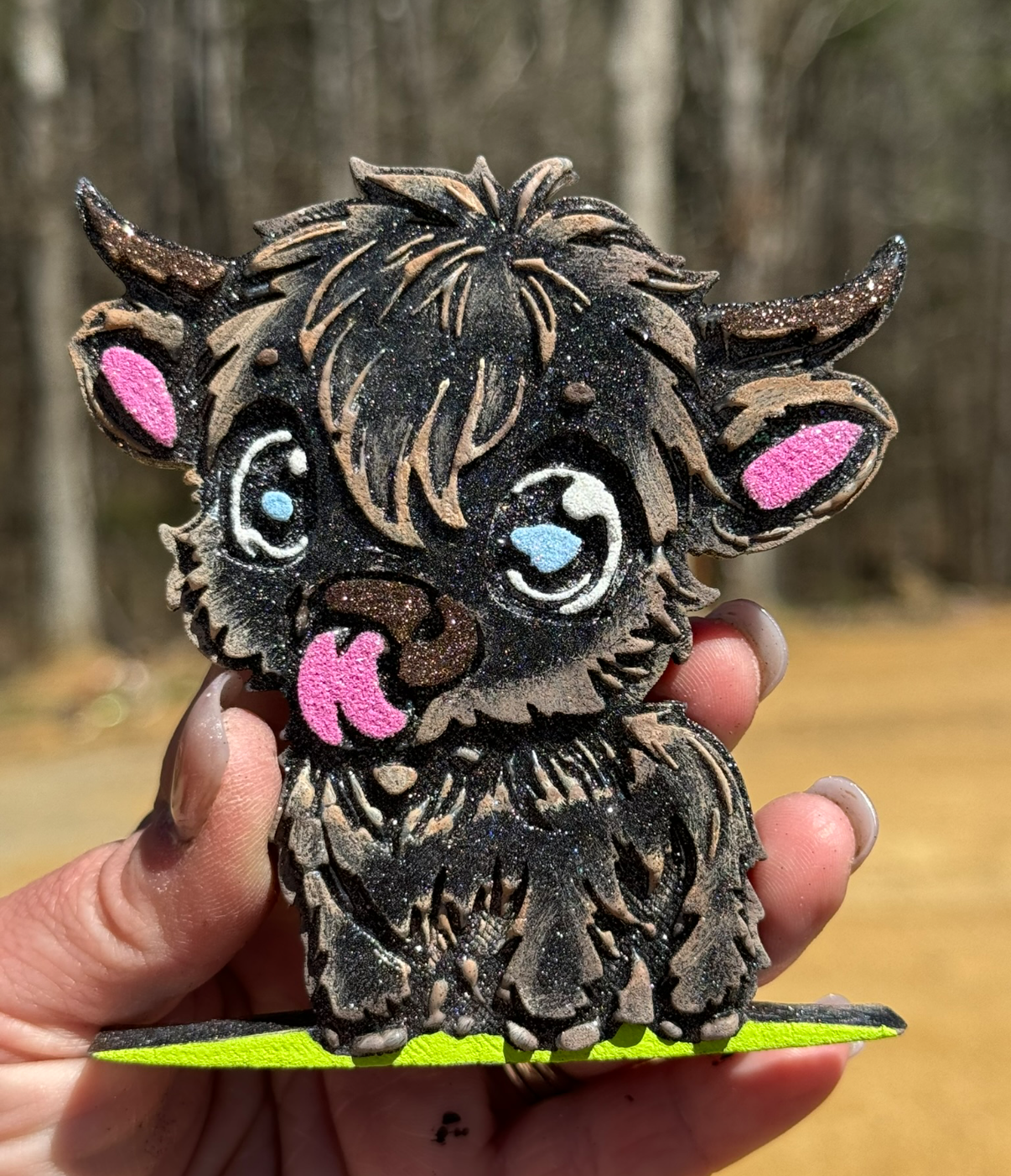 Highland Cow with Tongue Freshie~MTO