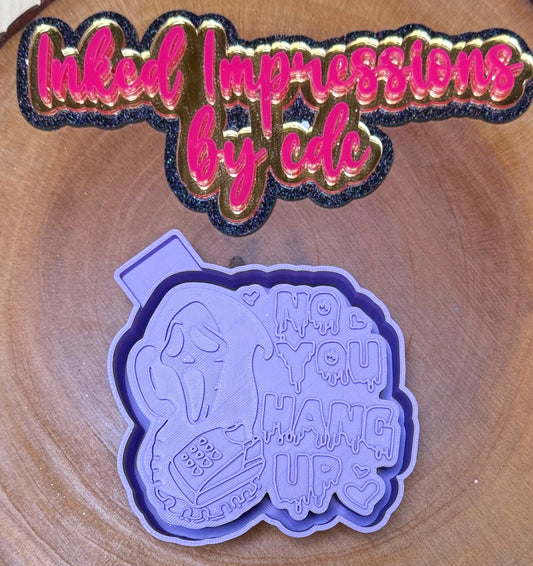"No You Hang Up" Ghost Face with Hearts Mold