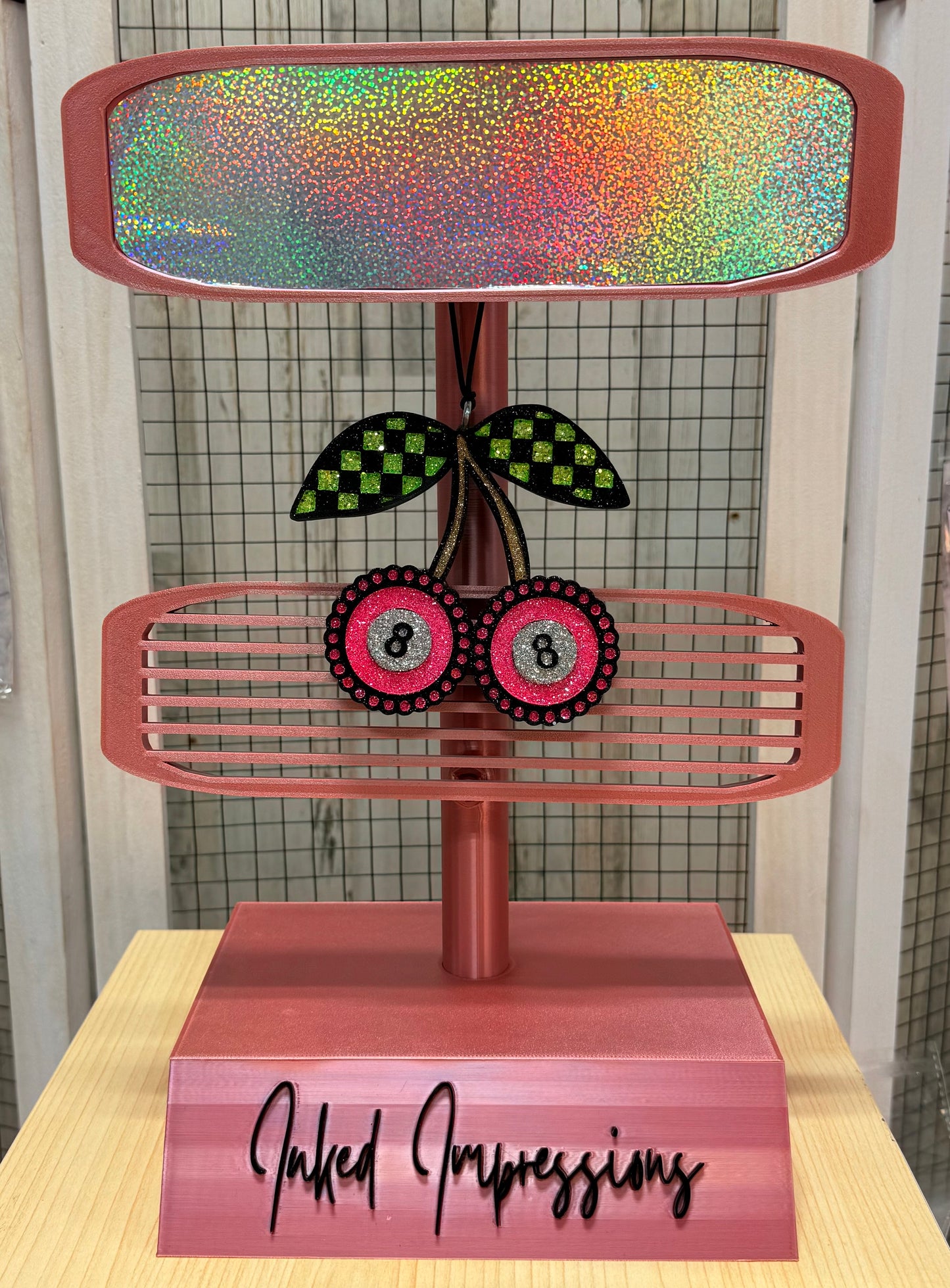 Eightball Checkered Cherries Freshie