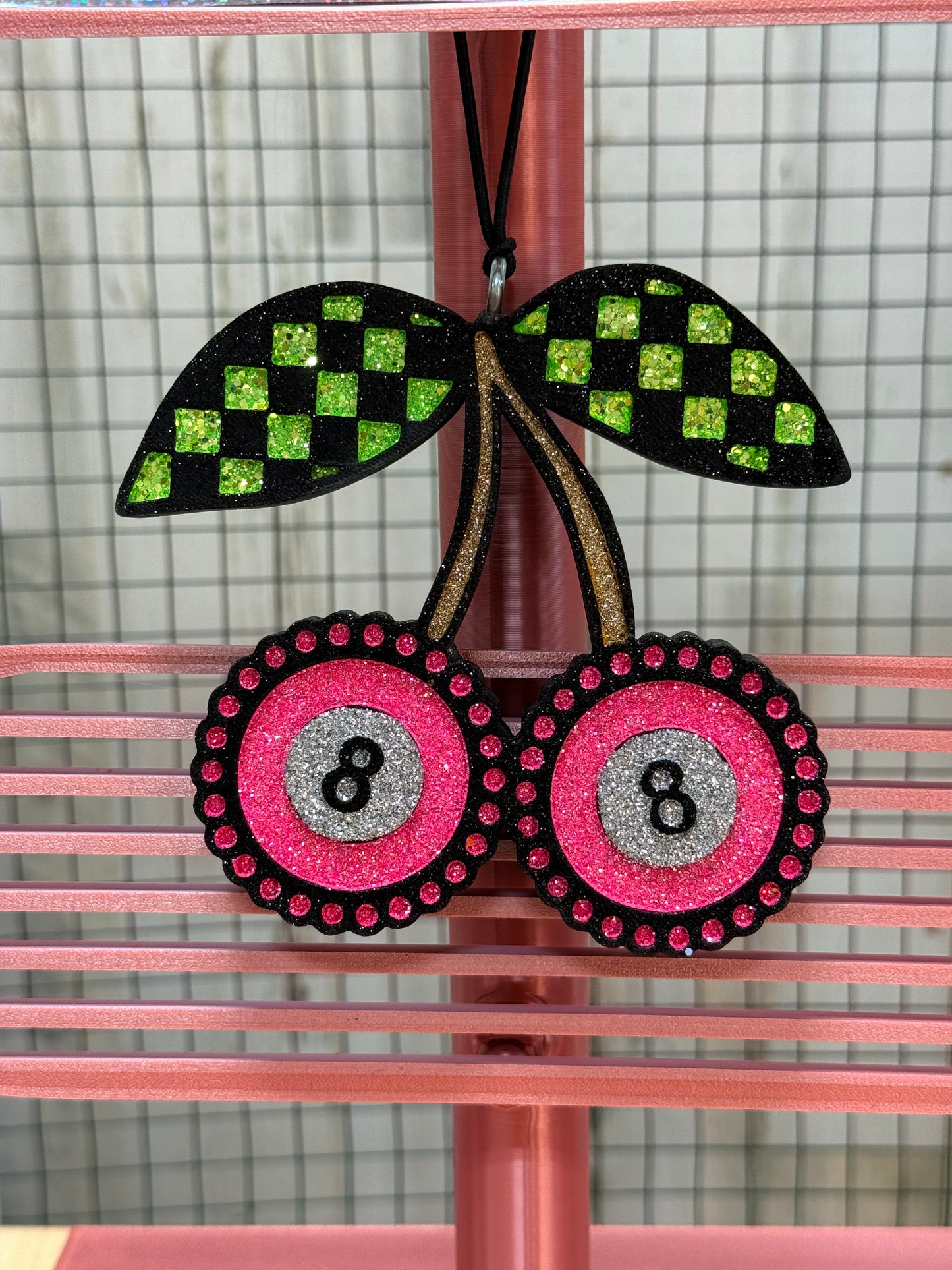 Eightball Checkered Cherries Freshie