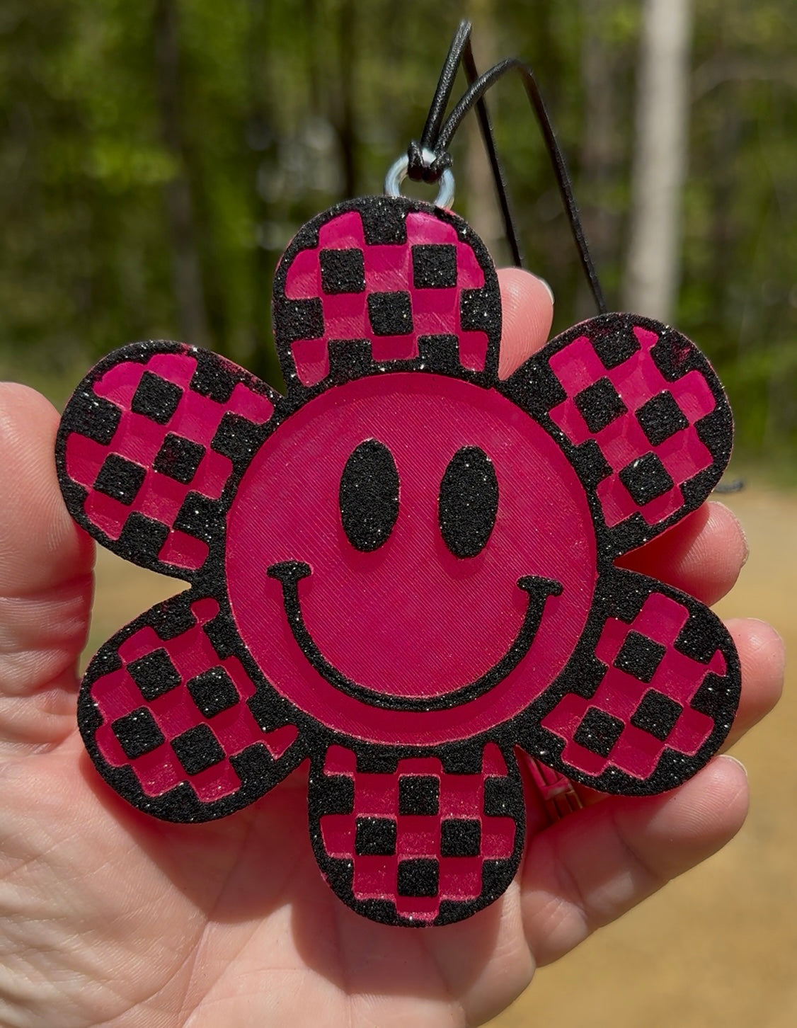 Checkered Smiley Face Flower~MTO