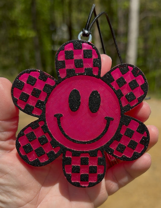 Checkered Smiley Face Flower~MTO