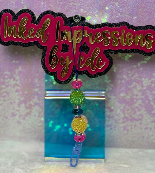 Rainbow Colored Rhinestone Beaded Freshie Hanger